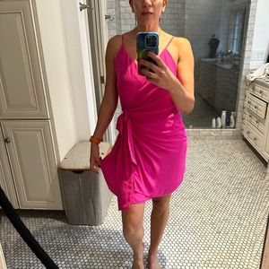 Krisa hot pink wrap dress size medium